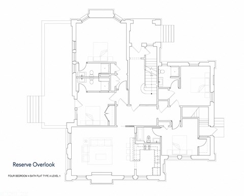 4 Bedroom 4 Bath Floor Plan at Reserve Overlook Apartments, Integrity Realty, Cleveland Heights, Ohio